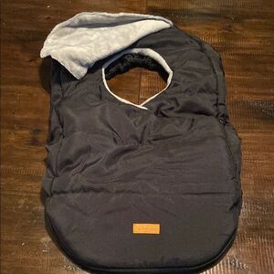 Liuliuby Winter Infant Car Seat Cover Black Shell/Grey Fleece